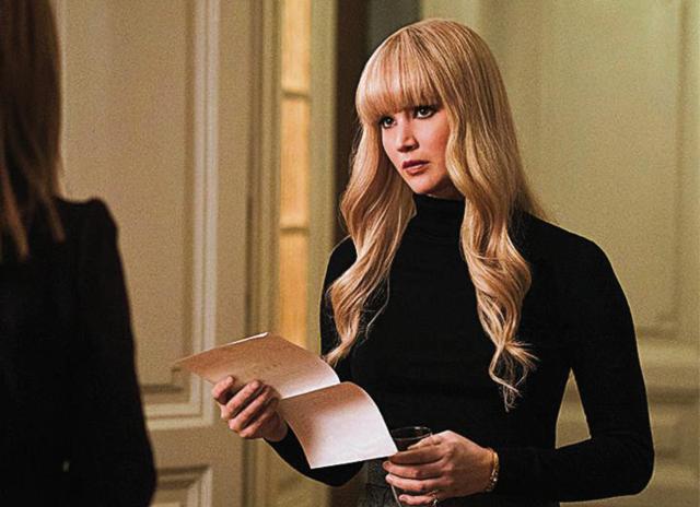 Jennifer Lawrence in Red Sparrow.