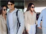 Kira Advani and Sidharth Malhotra serve couple fashion goals at the airport. Kira Advani and Sidharth Malhotra serve couple fashion goals at the airport.