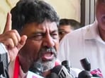 Karnataka Congress president DK Shivakumar talks to the media on assembly polls results in Bengaluru on Saturday, 