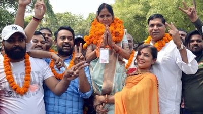The counting of votes for the May 4 and 11 Uttar Pradesh civic body polls is currently underway. As per the latest trends, the ruling Bharatiya Janata Party (BJP) is looking well on course to continue its dominance in municipal corporations. (ANI) The counting of votes for the May 4 and 11 Uttar Pradesh civic body polls is currently underway. As per the latest trends, the ruling Bharatiya Janata Party (BJP) is looking well on course to continue its dominance in municipal corporations. (ANI)