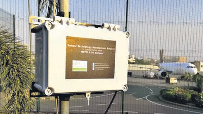 Mumbai, India - November 01, 2020: Installations of low-cost sensor-based air quality monitoring equipment has been completed across 15 locations in Mumbai for the first-of-its kind study in India using this technology to accurately measure harmful pollutant concentration in the air, according to the Maharashtra Pollution Control Board (MPCB). The sensors measure ambient air quality based on light scattering technology using much smaller equipment as compared to existing air quality measuring technology. The readings from the equipment were relayed to MPCB and IIT-Kanpur servers from in Mumbai, India, on Sunday, November 01, 2020. (HT PHOTO)