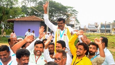 The Congress bagged 135 out of the 224 seats at stake and was leading in one, according to Election Commission data at 9 pm.&nbsp;&nbsp; (PTI)