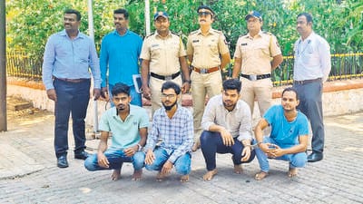 Some of the accused arrested for activating SIM cards on forged documents. (HT Photo) Some of the accused arrested for activating SIM cards on forged documents. (HT Photo)