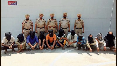 The accused in police custody in Ludhiana on Saturday. (HT Photo)