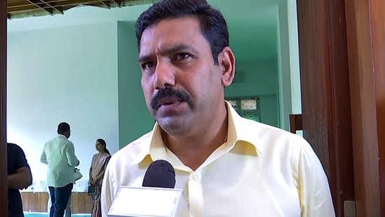 BY Vijayendra, son of former Karnataka Chief Minister BS Yediyurappa, leading from Shikaripura. (ANI)