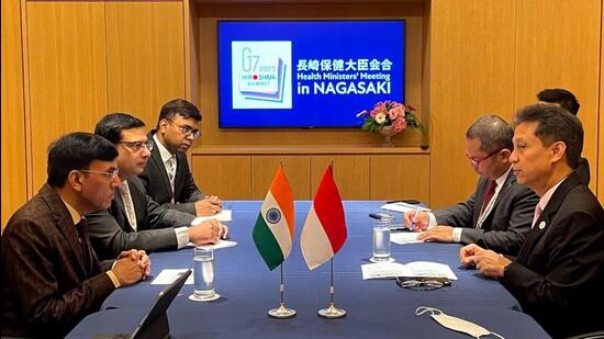 He was speaking at the G7 health ministers’ meeting on Global Health Architecture in Nagasaki, Japan. (Dr Mansukh Mandaviya | Twitter)