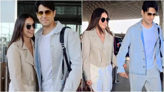 Kira Advani and Sidharth Malhotra serve couple fashion goals at the airport.