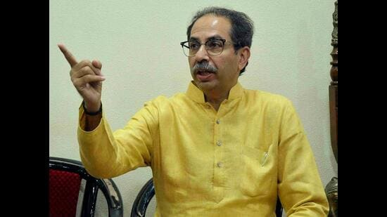 Mumbai, May 11 (ANI): Shiv Sena (Uddhav Balasaheb Thakarey) chief, Uddhav Thackeray speaks at Matoshree, in Mumbai on Thursday. (ANI Photo) (Nitin Lawate)