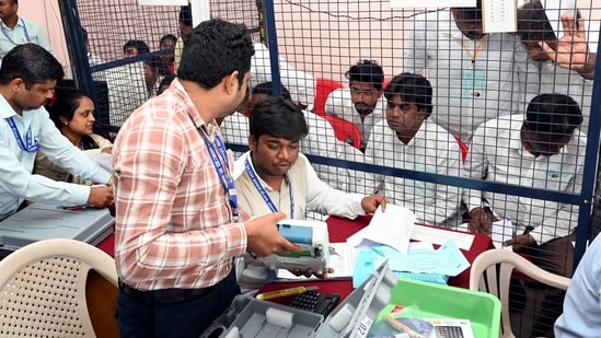 The exit polls predicted a hung assembly with some showing Congress returning to power with a majority.&nbsp;&nbsp;(PTI)