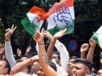 Congress supporters celebrate the party’s good show in Karnataka Assembly polls (ANI)