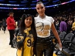 Kim Kardashian and daughter North West attend the Western Conference Semifinal Playoff game between the Los Angeles Lakers and Golden State Warriors at Crypto.com Arena. Kim Kardashian and daughter North West attend the Western Conference Semifinal Playoff game between the Los Angeles Lakers and Golden State Warriors at Crypto.com Arena.