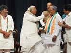 It was Nandini's sweets at the celebration at Karnataka's party office in Bengaluru party office.