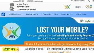 CEIR portal homepage (Image courtesy: ceir.gov.in) CEIR portal homepage (Image courtesy: ceir.gov.in)