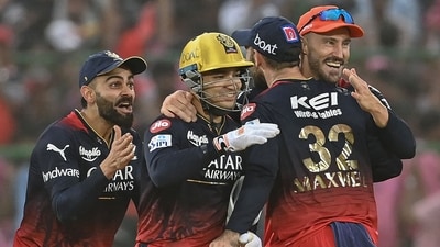 Royal Challengers Bangalore's players celebrate after winning the Indian Premier League (IPL) Twenty20 cricket match (AFP)