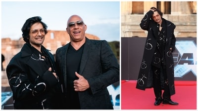 Ali Fazal and Vin Diesel at Rome premiere of Fast X.