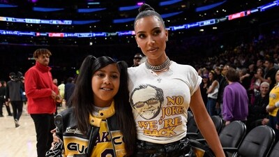 Kim Kardashian and daughter North West attend the Western Conference Semifinal Playoff game between the Los Angeles Lakers and Golden State Warriors at Crypto.com Arena. (Getty Images via AFP) Kim Kardashian and daughter North West attend the Western Conference Semifinal Playoff game between the Los Angeles Lakers and Golden State Warriors at Crypto.com Arena. (Getty Images via AFP)