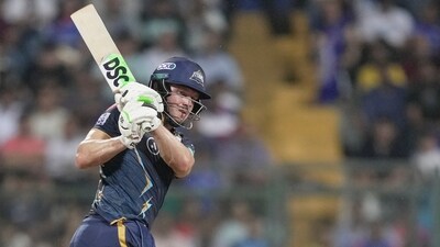 IPL 2023: David Miller plays a shot for GT. (PTI) IPL 2023: David Miller plays a shot for GT. (PTI)