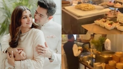 Parineeti Chopra and Raghav Chadha's engagement ceremony food menu included a host of dishes. Parineeti Chopra and Raghav Chadha's engagement ceremony food menu included a host of dishes.