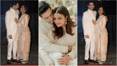 Parineeti and Raghav set the tone for a magical wedding with their ethereal pastel attire (Instagram ) Parineeti and Raghav set the tone for a magical wedding with their ethereal pastel attire (Instagram )