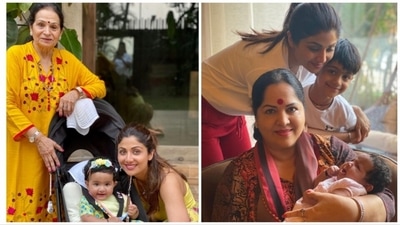 Shilpa Shetty shared a bunch of pictures with her mother-in-law and mother and her kids on the special day. She wrote, “Blessed with the best of both worlds…” Shilpa Shetty shared a bunch of pictures with her mother-in-law and mother and her kids on the special day. She wrote, “Blessed with the best of both worlds…”