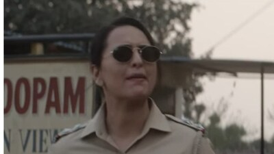 Sonakshi Sinha in a still from Dahaad. Sonakshi Sinha in a still from Dahaad.