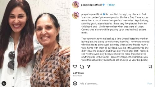 Pooja Chopra shared a note on her mom. Pooja Chopra shared a note on her mom.