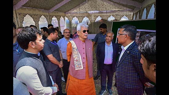 Earlier in the month of April this year, the LG had inaugurated newly constructed 576 residential accommodations for PM package employees at Baramulla, Bandipora, Ganderbal and Shopian. (PTI Photo)
