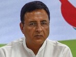Congress leader Randeep Surjewala addressing a press conference in New Delhi. (PTI Photo)