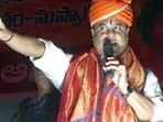 Assam chief minister and BJP leader Himanta Biswa Sarma addresses the Hindu Ekta Yatra in Karimnagar on Sunday. Assam chief minister and BJP leader Himanta Biswa Sarma addresses the Hindu Ekta Yatra in Karimnagar on Sunday.