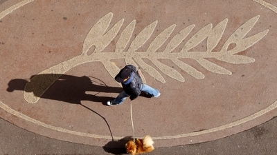A person walks a dog past a Palme d'Or symbol in a street on the eve of the opening of the Cannes Film Festival. A host of 21 films are competing for the top prize Palme d'Or, including a record seven women directors. (Gonzalo Fuente / Reuters) A person walks a dog past a Palme d'Or symbol in a street on the eve of the opening of the Cannes Film Festival. A host of 21 films are competing for the top prize Palme d'Or, including a record seven women directors. (Gonzalo Fuente / Reuters)