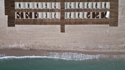 An aerial view shows the beach ahead of the opening ceremony. Some 35,000 people are expected for the festival's 76th edition, which kicks off Tuesday in the French Riviera town and runs until May 27. (Gonzalo Fuente / Reuters) An aerial view shows the beach ahead of the opening ceremony. Some 35,000 people are expected for the festival's 76th edition, which kicks off Tuesday in the French Riviera town and runs until May 27. (Gonzalo Fuente / Reuters)