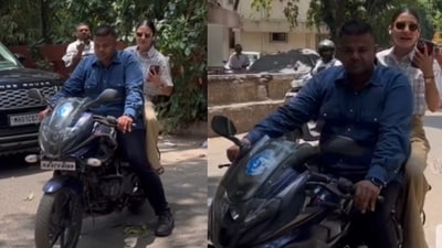 Anushka Sharma took a bike ride to avoid a road block. Anushka Sharma took a bike ride to avoid a road block.