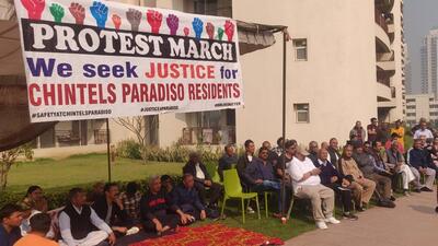 Chintels Paradiso residents’ welfare association said they were highly disappointed and anguished by the order. (Parveen Kumar/HT PHOTO)