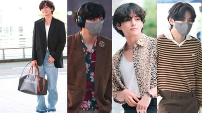 Loved Taehyung's airport look for Paris this Monday? Here are 8 airport fashion styles inspired by V from BTS (Photo by Twitter/Popbela_com/kthseoulove) Loved Taehyung's airport look for Paris this Monday? Here are 8 airport fashion styles inspired by V from BTS (Photo by Twitter/Popbela_com/kthseoulove)