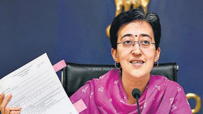 Delhi education minister Atishi announced the results on Monday. (Raj K Raj/HT Photo) Delhi education minister Atishi announced the results on Monday. (Raj K Raj/HT Photo)