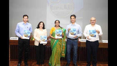 Dignitaries releasing the annual report of the institute. (HT) Dignitaries releasing the annual report of the institute. (HT)