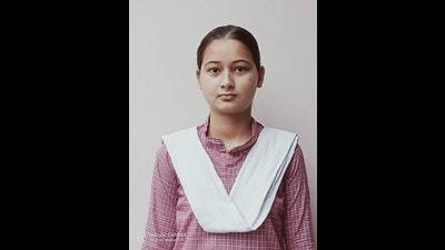 Four girls secured top three positions in humanities and commerce streams in the district in the Class 12 Board of School Education Haryana exams the results of which were announced on Monday. Himanshi, a commerce student from Kami village in Panchkula, secured the first position in the district with 494 marks out of 500 (98.8%). (HT Photo) Four girls secured top three positions in humanities and commerce streams in the district in the Class 12 Board of School Education Haryana exams the results of which were announced on Monday. Himanshi, a commerce student from Kami village in Panchkula, secured the first position in the district with 494 marks out of 500 (98.8%). (HT Photo)