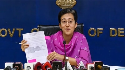 Delhi Education Minister Atishi Marlena addresses a press conference regarding the first-ever results of the Delhi Board of School Education (DBSE) examination for classes 10 and 12, in New Delhi on Monday, May 15, 2023. (PTI) Delhi Education Minister Atishi Marlena addresses a press conference regarding the first-ever results of the Delhi Board of School Education (DBSE) examination for classes 10 and 12, in New Delhi on Monday, May 15, 2023. (PTI)