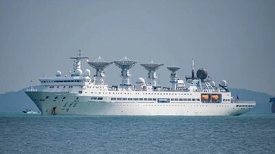 File photo of Yuan Wang 5 Chinese missile tracker off Sri Lanka in 2022. File photo of Yuan Wang 5 Chinese missile tracker off Sri Lanka in 2022.