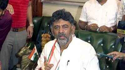 Karnataka Congress Chief DK Shivakumar addresses a press conference in Bengaluru on Monday. (ANI) Karnataka Congress Chief DK Shivakumar addresses a press conference in Bengaluru on Monday. (ANI)