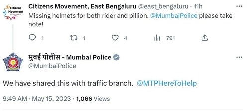 Mumbai Police reacts to Anushka Sharma riding bike without a helmet. Mumbai Police reacts to Anushka Sharma riding bike without a helmet.