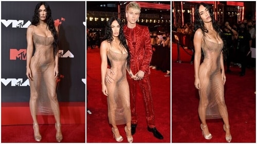 Megan Fox wears a naked dress at the 2021 MTV Video Music Awards. Megan Fox wears a naked dress at the 2021 MTV Video Music Awards.