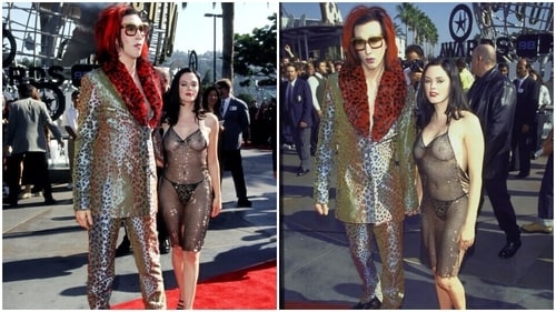 Rose McGowan's controversial and iconic 1998 MTV Music Awards look. Rose McGowan's controversial and iconic 1998 MTV Music Awards look.