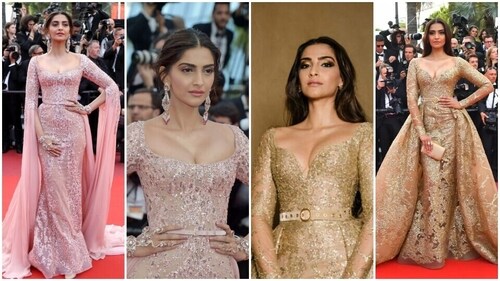 Sonam Kapoor wears Elie Saab gowns at Cannes in 2017. Sonam Kapoor wears Elie Saab gowns at Cannes in 2017.