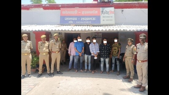 Police have seized 19 Android phones, two motorcycles, and one scooter from the possession of the accused. (HT Photo)