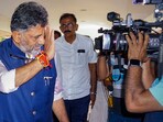 DK Shivakumar in is New Delhi today where a lot is happening before the name of the Karnataka CM is announced. DK Shivakumar in is New Delhi today where a lot is happening before the name of the Karnataka CM is announced.