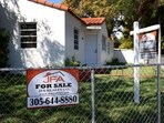 MIAMI, FLORIDA - FEBRUARY 22: A For Sale sign displayed in front of a home on February 22, 2023 in Miami, Florida. US home sales declined in January for the 12th consecutive month as high mortgage rates along with high prices kept people shopping for homes out of the market. It was the weakest home sales activity since 2010. MIAMI, FLORIDA - FEBRUARY 22: A For Sale sign displayed in front of a home on February 22, 2023 in Miami, Florida. US home sales declined in January for the 12th consecutive month as high mortgage rates along with high prices kept people shopping for homes out of the market. It was the weakest home sales activity since 2010.