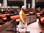 Prime Minister Narendra Modi inspected the construction of new parliament complex. (File)