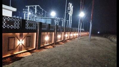 A 32 kv sub-station at the park,the boundary wall of which has been completed. (Sourced) A 32 kv sub-station at the park,the boundary wall of which has been completed. (Sourced)