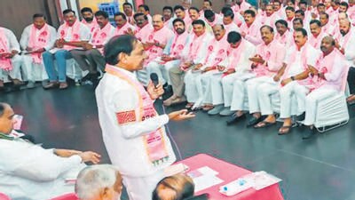 A BRS functionary said the party meeting was primarily aimed at discussing the strategy to be adopted for the ensuing assembly elections in Telangana, in the wake of the resounding victory of the Congress in the latest assembly elections in Karnataka. (ANI) A BRS functionary said the party meeting was primarily aimed at discussing the strategy to be adopted for the ensuing assembly elections in Telangana, in the wake of the resounding victory of the Congress in the latest assembly elections in Karnataka. (ANI)